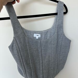 LPA Gray Fitted Bustier Tank Top